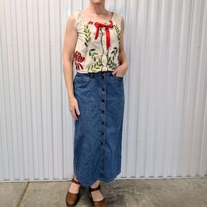 LIZ CLAIBORNE long denim skirt S